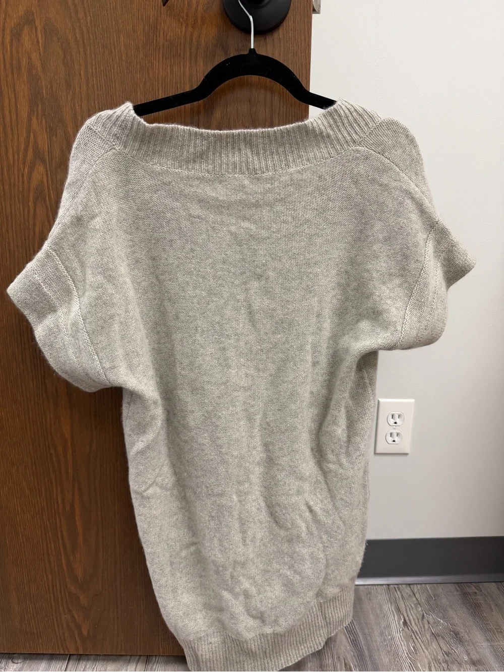 J. Crew Light Gray V-Neck Short Sleeve Sweater Dress